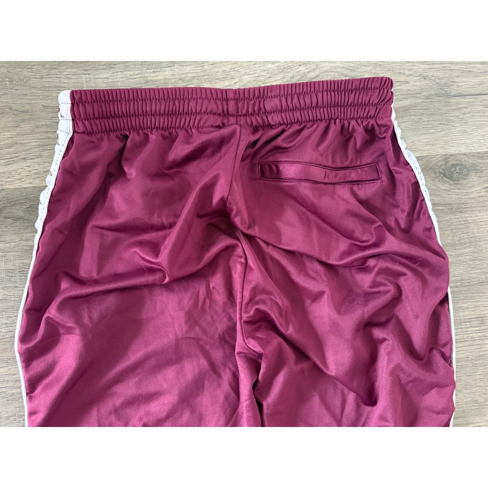Kappa Y2K Burgundy Logo Tape Track Pants Women's M Zip Ankle Joggers Retro - Picture 8 of 16